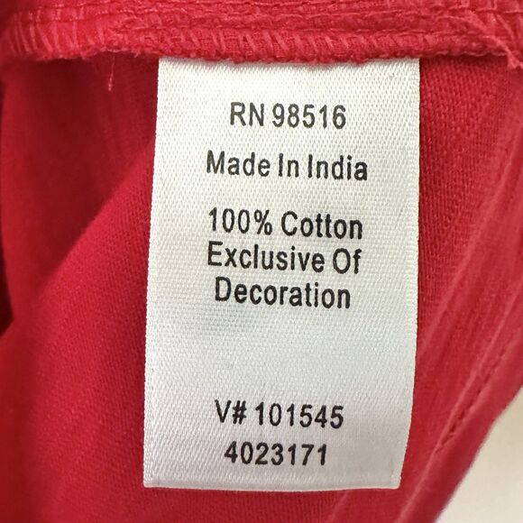 Coldwater Creek Top XL Red Cotton Snowflake Tee Long Sleeve Embroidered NWT - Picture 5 of 8